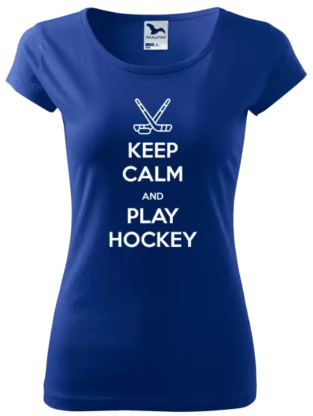 Dámské tričko Keep calm and play hockey