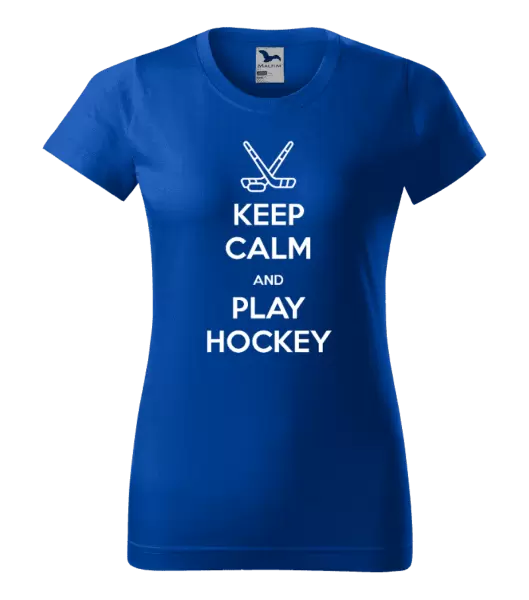 Dámské tričko Keep calm and play hockey