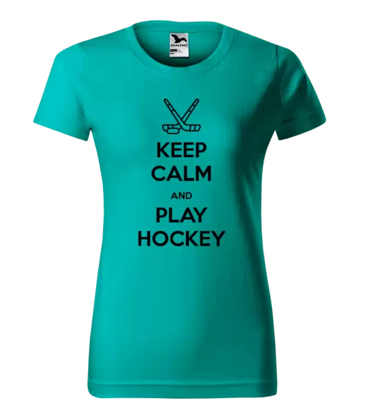 Dámské tričko Keep calm and play hockey