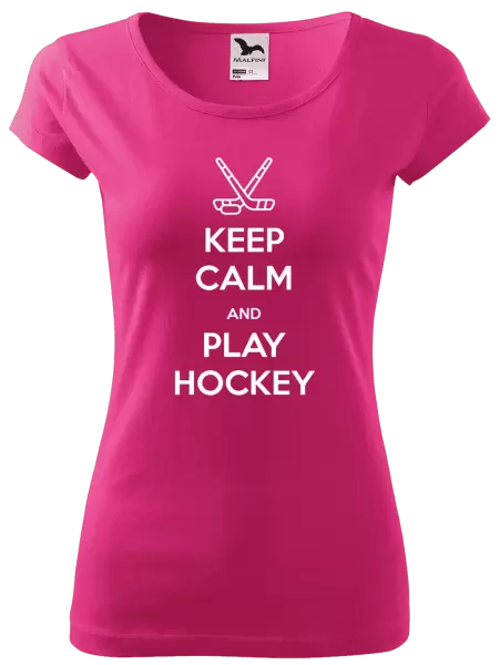 Dámské tričko Keep calm and play hockey