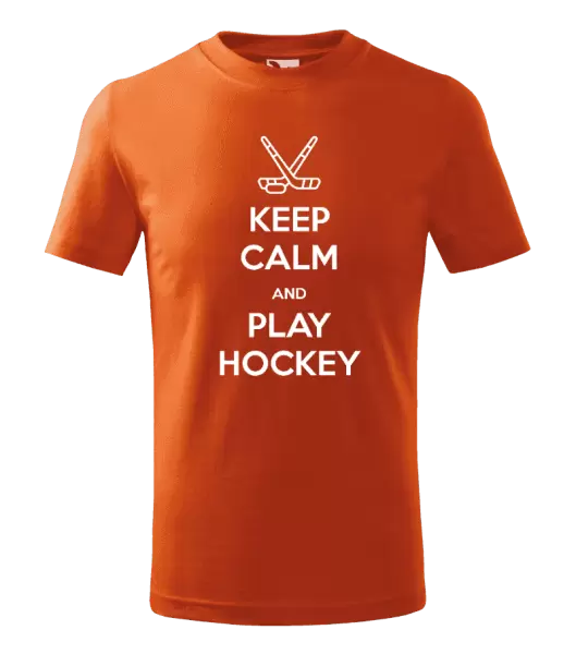 Dětské tričko Keep calm and play hockey