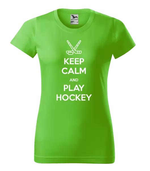 Dámské tričko Keep calm and play hockey