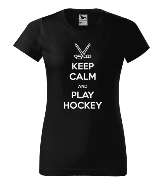 Dámské tričko Keep calm and play hockey