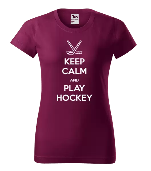 Dámské tričko Keep calm and play hockey