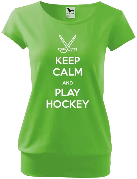Dámské tričko Keep calm and play hockey