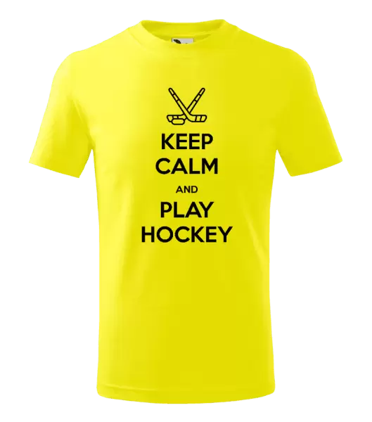 Dětské tričko Keep calm and play hockey