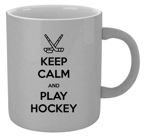 Metalický hrnek Keep calm and play hockey