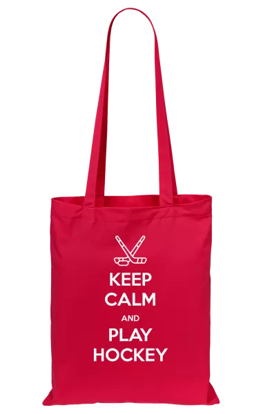 Látková taška Keep calm and play hockey