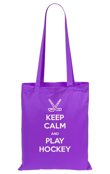 Látková taška Keep calm and play hockey