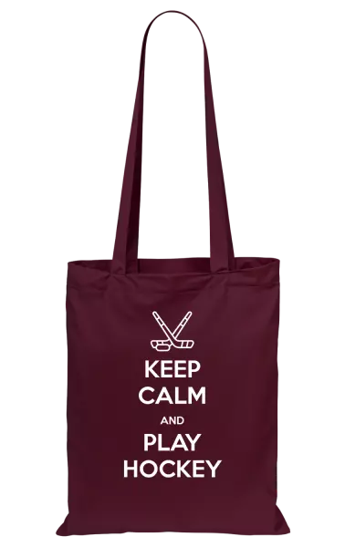 Látková taška Keep calm and play hockey