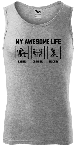 Pánské tílko My awesome life - eating, drinking, hockey