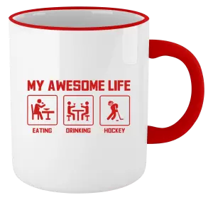 Hrnček My awesome life - eating, drinking, hockey