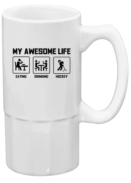 Půllitr My awesome life - eating, drinking, hockey