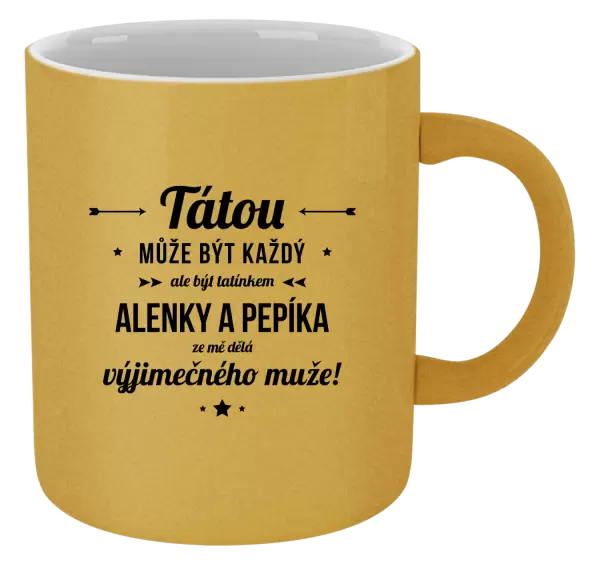 Metalický hrnek Tátou může být každý se jmény