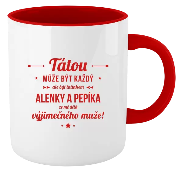 Hrnek Tátou může být každý se jmény