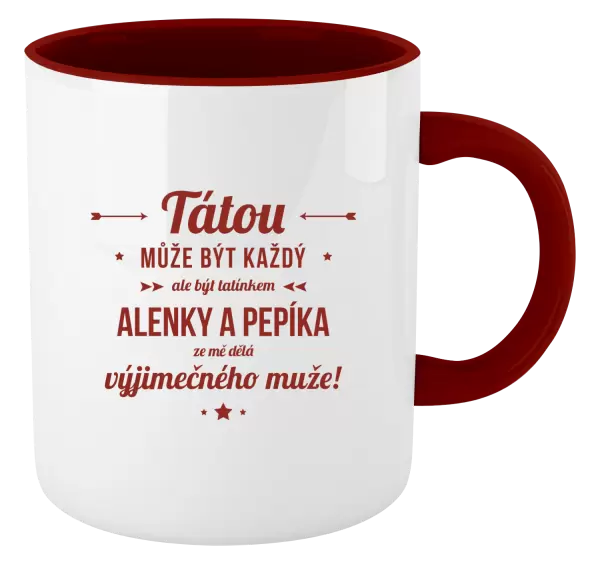 Hrnek Tátou může být každý se jmény
