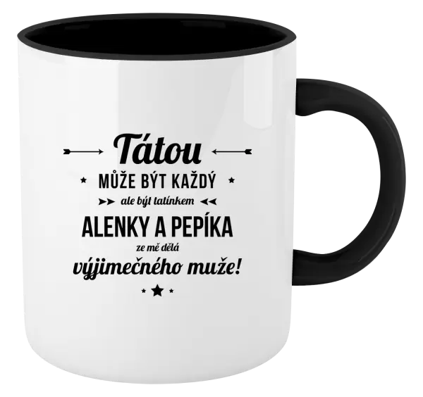 Hrnek Tátou může být každý se jmény