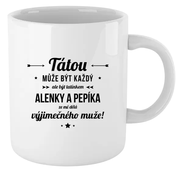 Hrnek Tátou může být každý se jmény