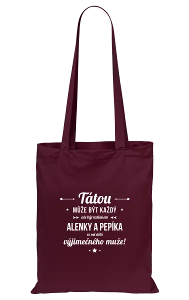 Látková taška Tátou může být každý se jmény