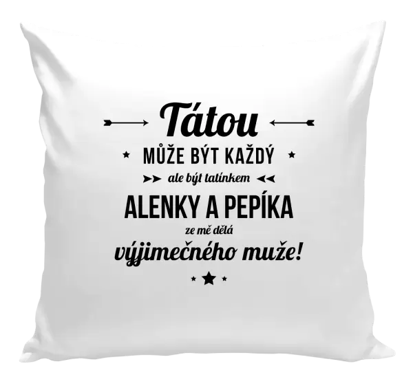 Polštář Tátou může být každý se jmény