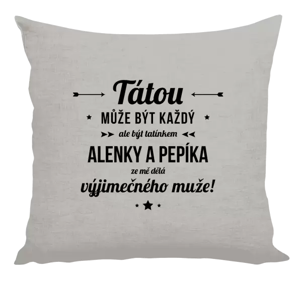 Polštář Tátou může být každý se jmény