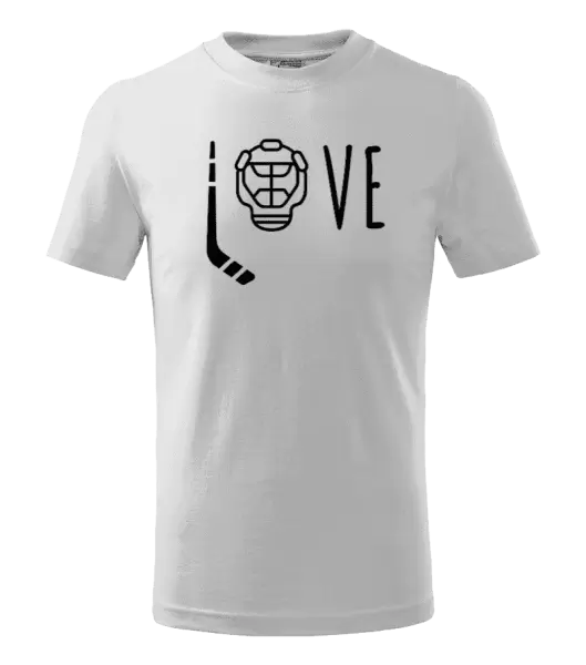 Dětské tričko LOVE s hokejkou a helmou