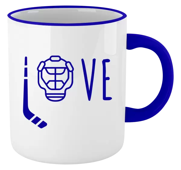 Hrnek LOVE s hokejkou a helmou