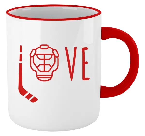 Hrnek LOVE s hokejkou a helmou