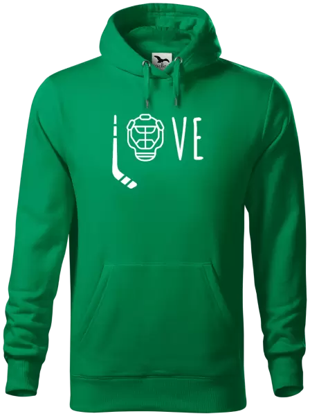 Pánská mikina LOVE s hokejkou a helmou