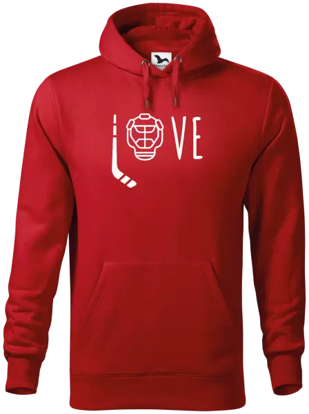 Pánská mikina LOVE s hokejkou a helmou