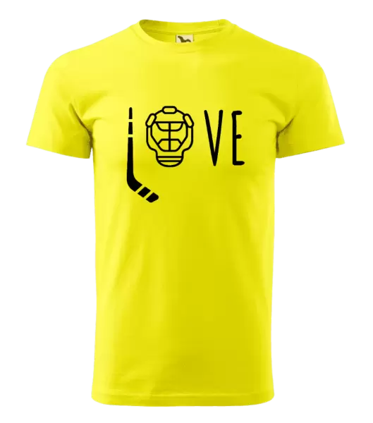 Pánské tričko LOVE s hokejkou a helmou