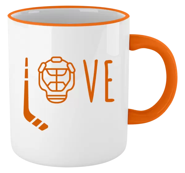 Hrnek LOVE s hokejkou a helmou