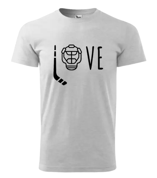 Pánské tričko LOVE s hokejkou a helmou