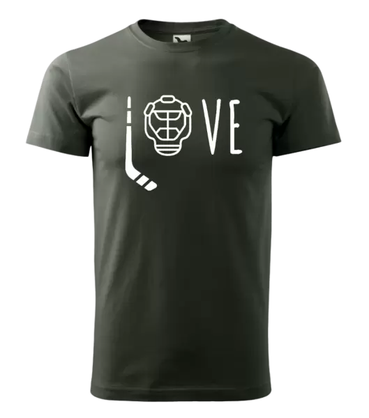 Pánské tričko LOVE s hokejkou a helmou