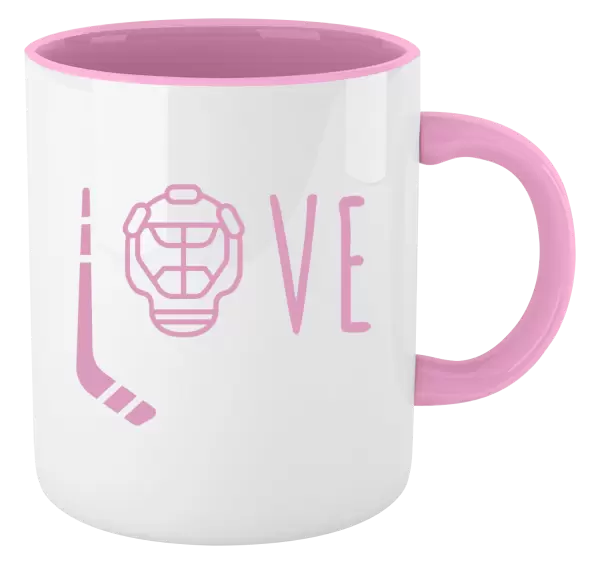 Hrnek LOVE s hokejkou a helmou