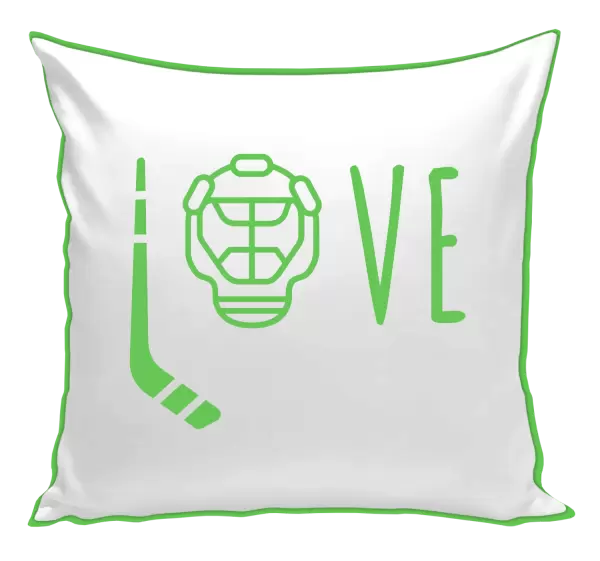 Polštář LOVE s hokejkou a helmou