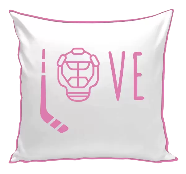 Polštář LOVE s hokejkou a helmou