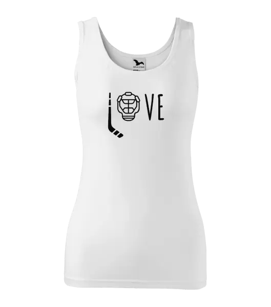 Dámské tílko LOVE s hokejkou a helmou