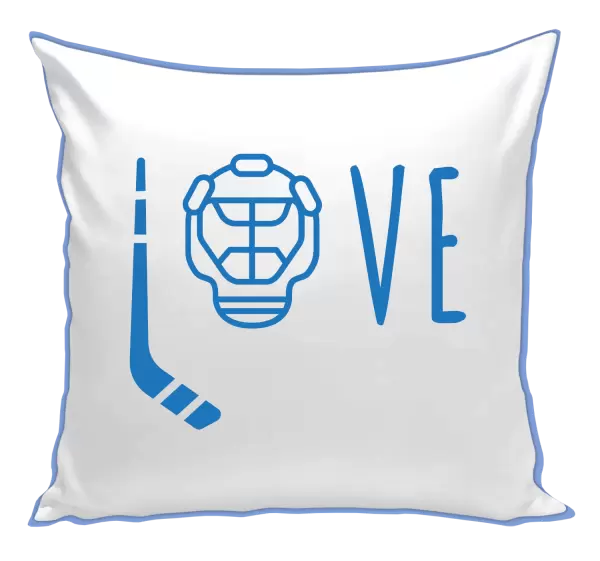 Polštář LOVE s hokejkou a helmou