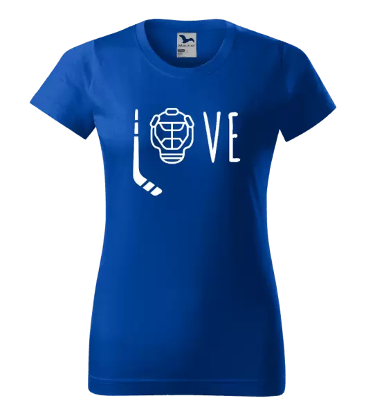 Dámské tričko LOVE s hokejkou a helmou