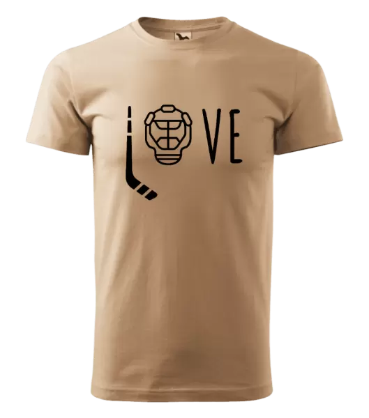 Pánské tričko LOVE s hokejkou a helmou