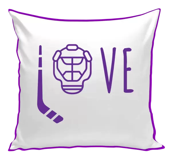 Polštář LOVE s hokejkou a helmou