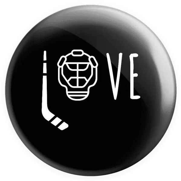 Placka LOVE s hokejkou a helmou