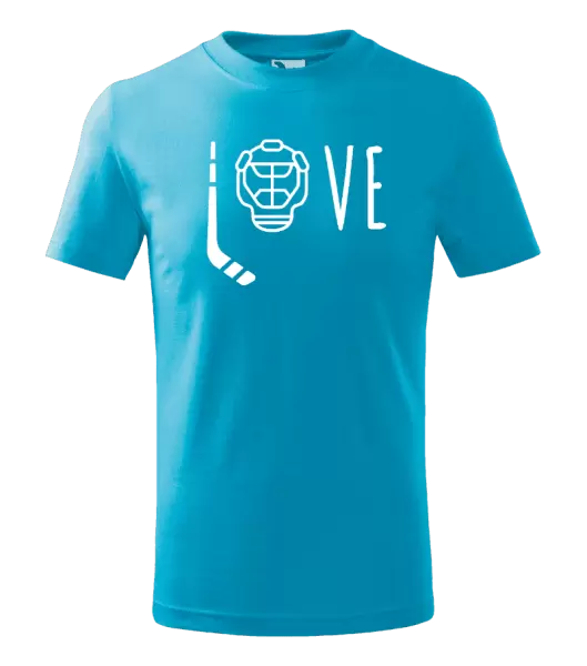 Dětské tričko LOVE s hokejkou a helmou