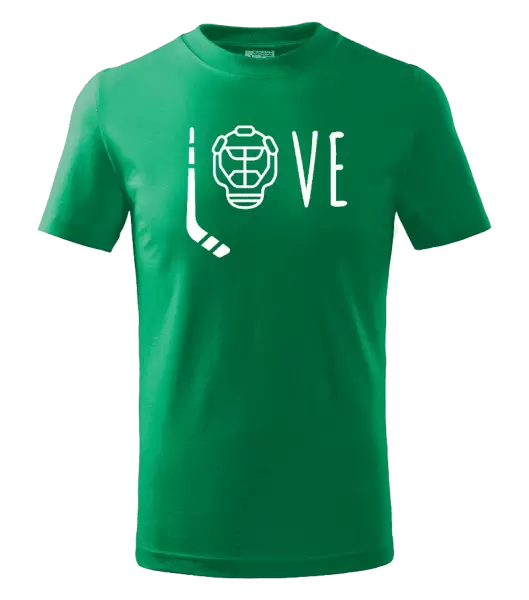 Dětské tričko LOVE s hokejkou a helmou