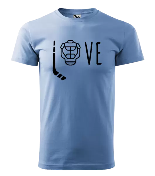 Pánské tričko LOVE s hokejkou a helmou