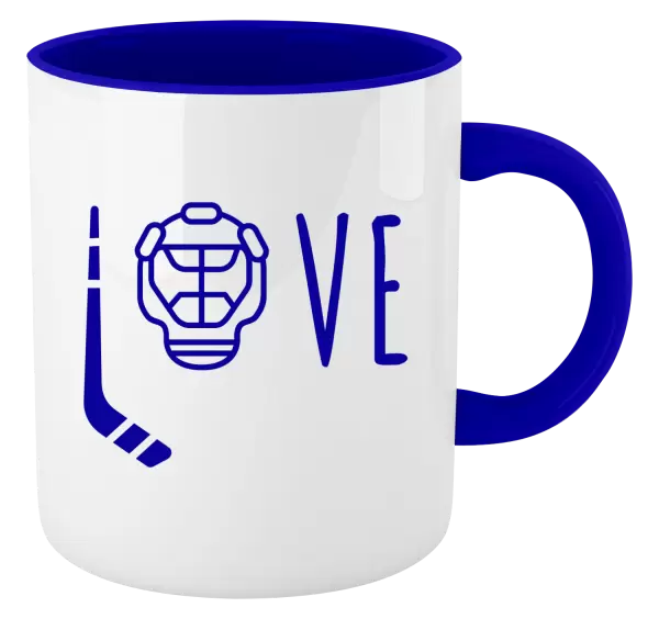 Hrnek LOVE s hokejkou a helmou