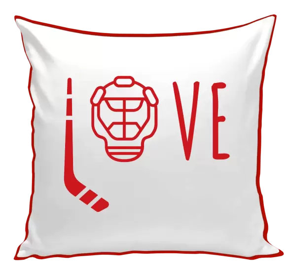 Polštář LOVE s hokejkou a helmou