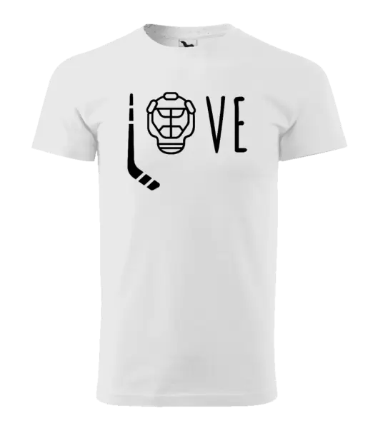 Pánské tričko LOVE s hokejkou a helmou