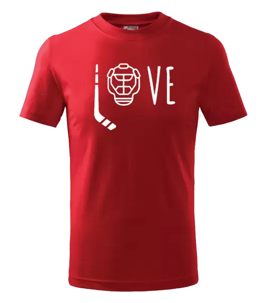 Dětské tričko LOVE s hokejkou a helmou